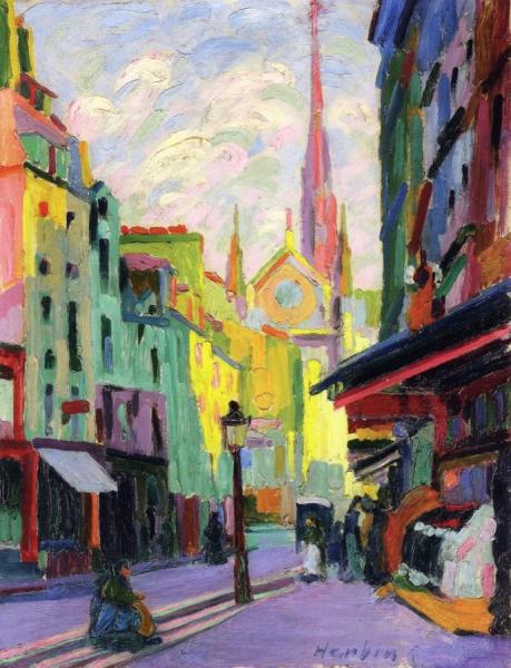 The Place Maubert In Paris by Auguste Herbin Oil Painting Reproductions
