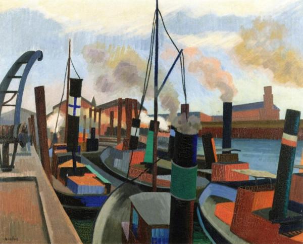 The Port Of Hamburg by Auguste Herbin Oil Painting Reproductions