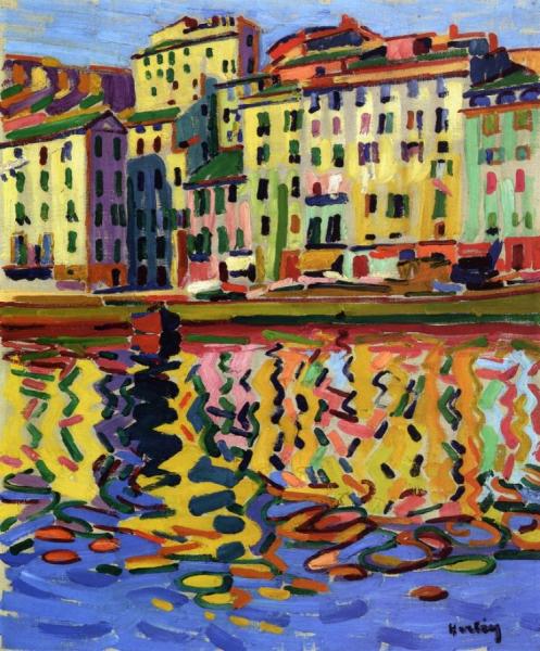 The Quays Of The Port Of Bastia by Auguste Herbin