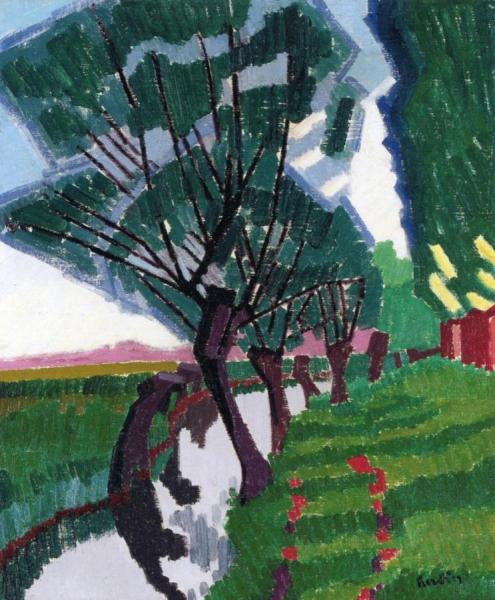 Trees On The Banks Of The River by Auguste Herbin