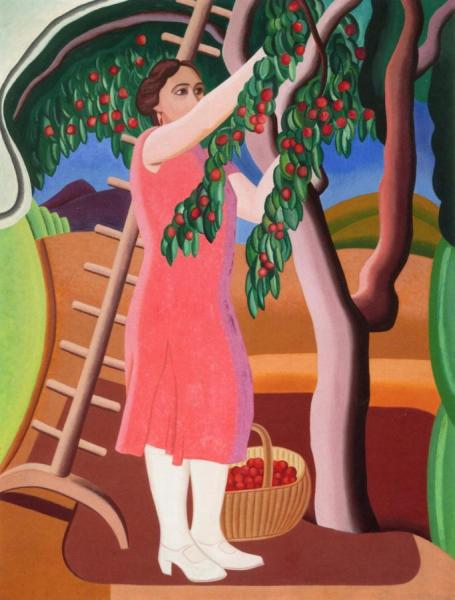 Woman With Cherry Tree by Auguste Herbin