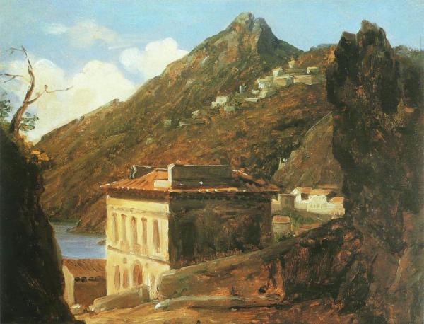 A House Near Lake Vietri by Auguste Jean Baptiste Vinchon