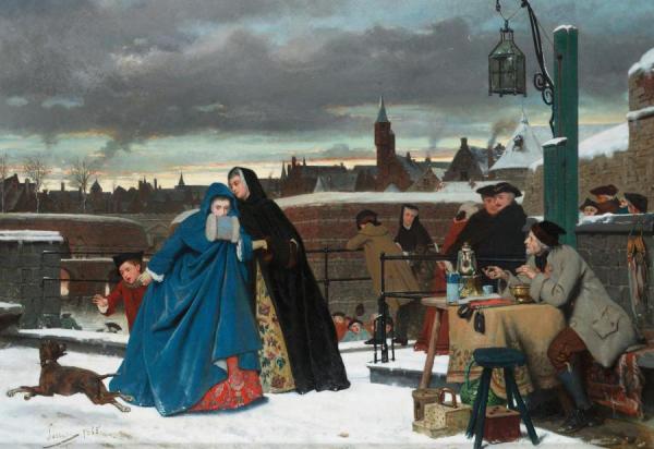 A Winter Outing by Auguste Serrure Oil Painting Reproductions