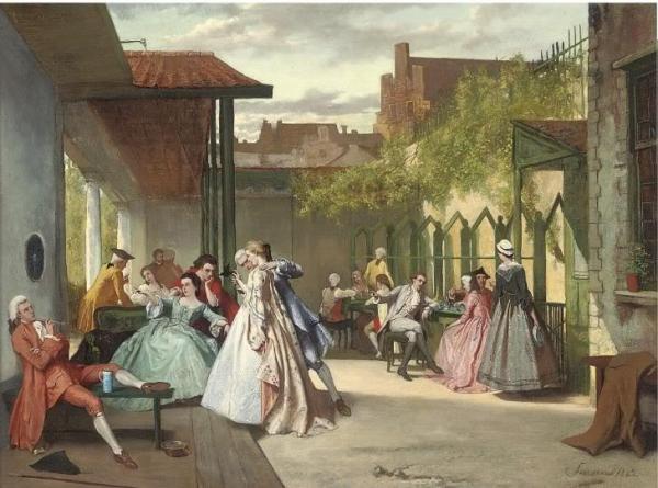 Dangerous Liaisons by Auguste Serrure Oil Painting Reproductions