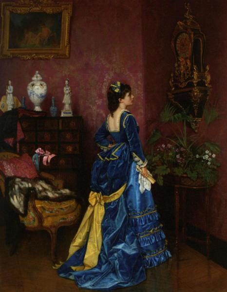 The Blue Dress by Auguste Toulmouche