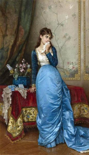 The Letter by Auguste Toulmouche Oil Painting Reproductions