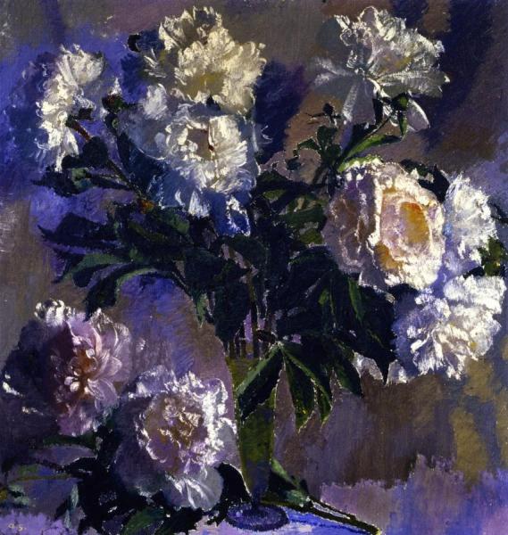 White Peonies by Augusto Giacometti Oil Painting Reproductions