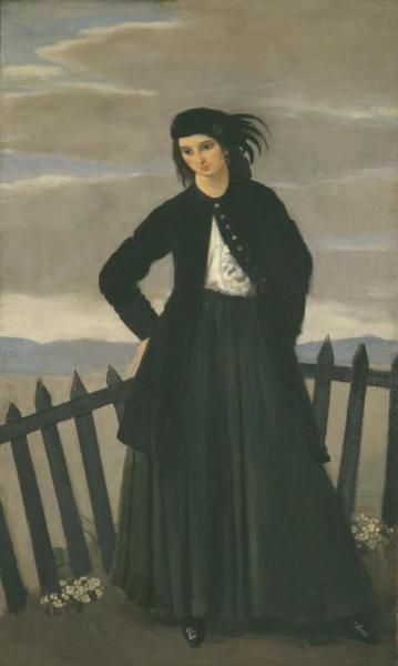 Dorelia Standing Before A Fence by Augustus John Om