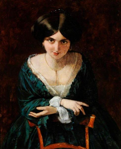 Lady In A Green Dress by Augustus Leopold Egg