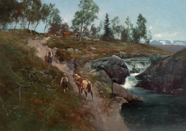Fra Nord-aurdal by Axel Hjalmar Ender Oil Painting Reproductions
