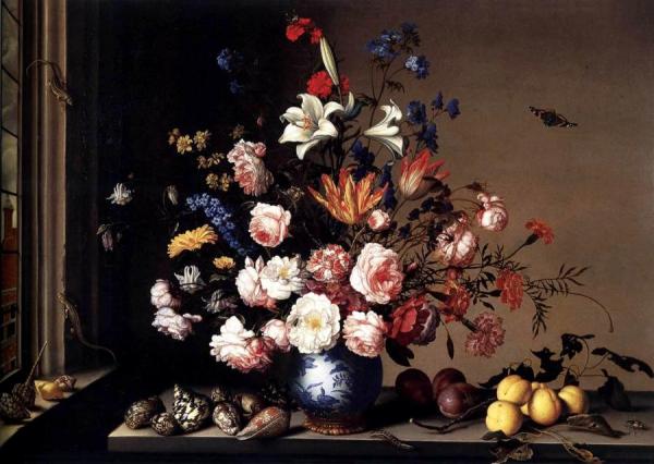 Vase Of Flowers By A Window by Balthasar Van Der Ast Oil Painting Reproductions