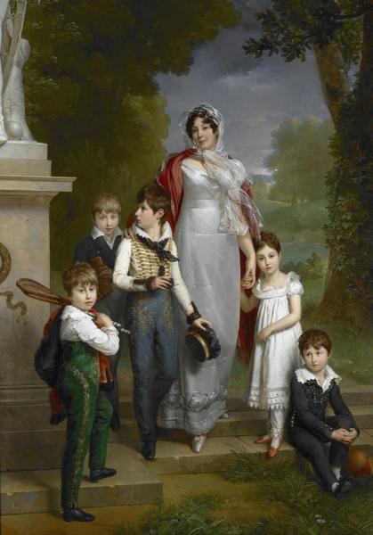 Portrait Of Louise-antoinette-scholastique Guéhéneuc,madame La Maréchale Lannes, Duchesse De Montebello,with Her Children by Baron François Gérard Oil Painting Reproductions