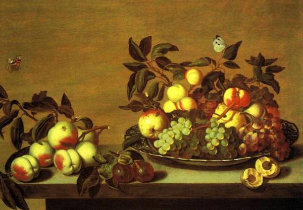 Sill Life Of Fruit On And Around A Wanli Platter On A Table by Bartholomeus Assteyn