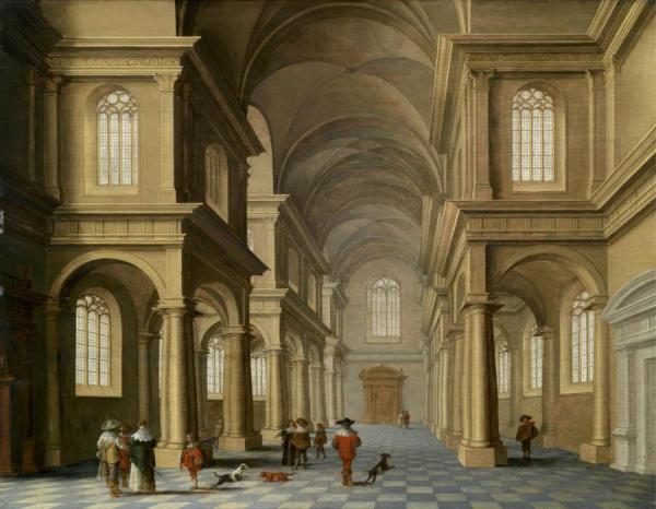 A Church Interior by Bartholomeus Van Bassen