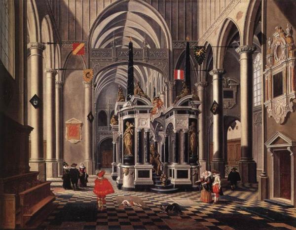 The Tomb Of William The Silent In The Niewe Kerk Of Delft by Bartholomeus Van Bassen