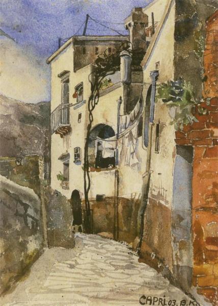 Capri, Alley In The Old Quarter by Bartle Kleber Oil Painting Reproductions