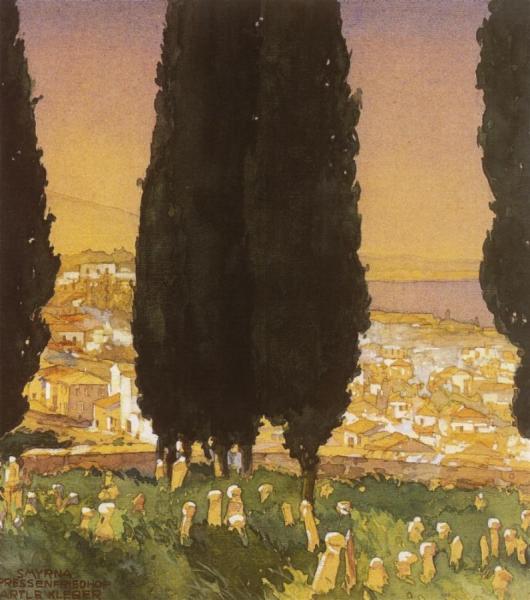 Smyrna, Cypress Cemetery (zypressenfriedhof) by Bartle Kleber Oil Painting Reproductions
