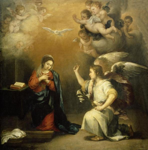 Annunciation To The Virgin by Bartolomé Esteban Murillo