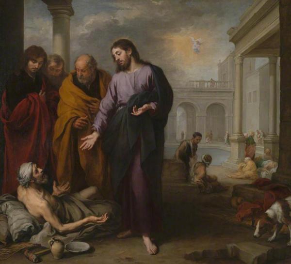 Christ Healing A Paralytic At The Pool Of Bethesda by Bartolomé Esteban Murillo