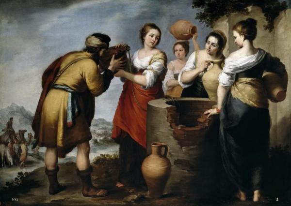 Rebecca And Eliezer by Bartolomé Esteban Murillo