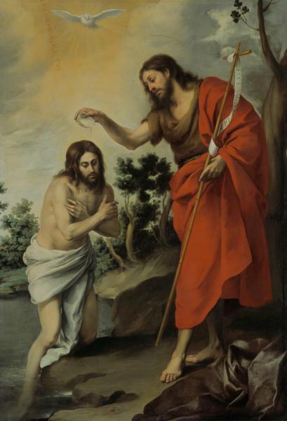 The Baptism Of Christ by Bartolomé Esteban Murillo