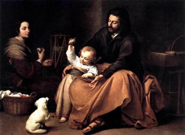 The Holy Family With A Bird by Bartolomé Esteban Murillo Oil Painting Reproductions