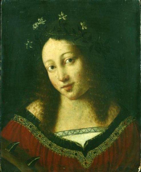 Young Woman As Saint Catherine by Bartolomeo Veneto