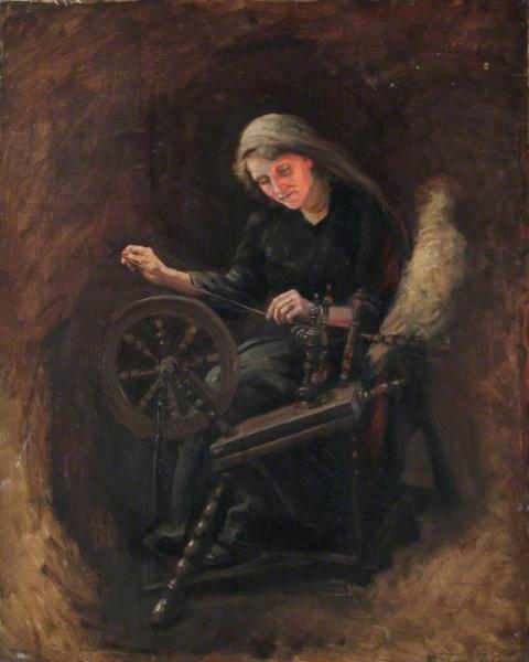 Woman At A Spinning Wheel by Beatrice Offor