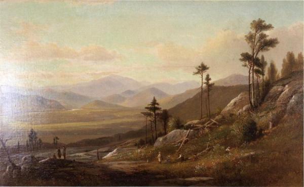 Picnic On "artist's Ledge" Overlooking Conway Meadows, New Hampshire by Benjamin Champney Oil Painting Reproductions