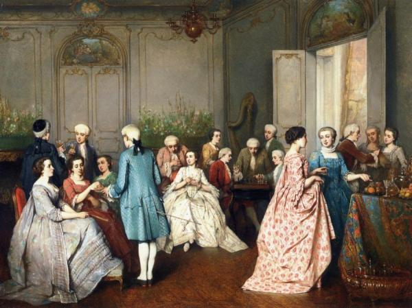 Fashionable Soiree by Benjamin Eugene Fichel Oil Painting Reproductions