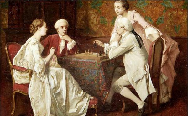 The Game Of Chess by Benjamin Eugene Fichel Oil Painting Reproductions