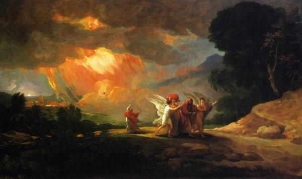 Lot Fleeing From Sodom by Benjamin West