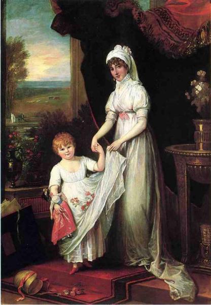 Mrs Thomas Keyes And Her Daughter by Benjamin West
