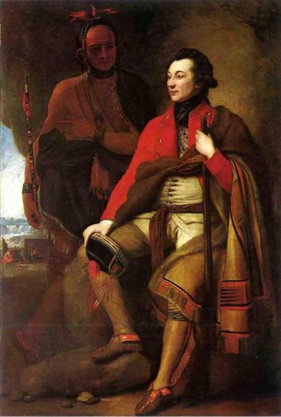 Portrait Of Colonel Guy Johnson And Karonghyontye by Benjamin West