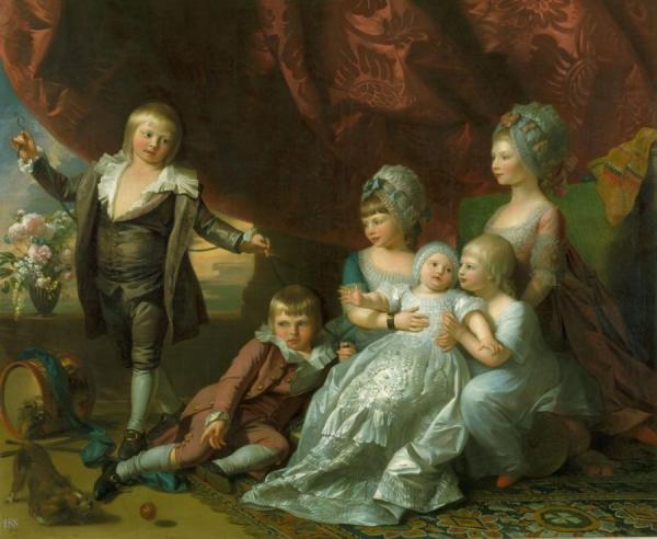 Princess Augusta, Princess Elizabeth, Prince Ernest, Prince Augustus, Prince Adolphus And Princess by Benjamin West Oil Painting Reproductions