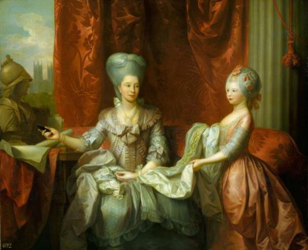 Queen Charlotte (1744-1818) With Charlotte, Princess Royal (1766-1828) by Benjamin West