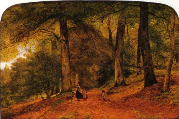 A Beech Wood by Benjamin Williams Leader