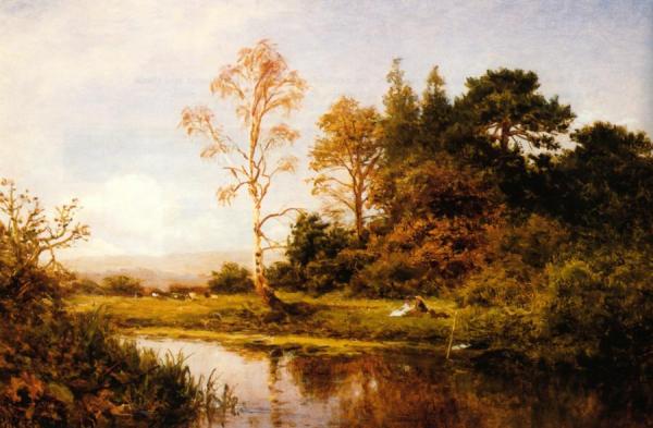 A Fine Autumn Morning by Benjamin Williams Leader