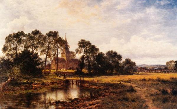 Shere Church by Benjamin Williams Leader
