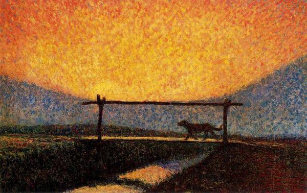 Dog On A Bridge by Benvenuto Benvenuti Oil Painting Reproductions