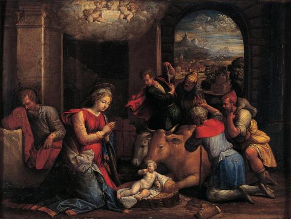 Adoration Of The Sheperds by Benvenuto Tisi