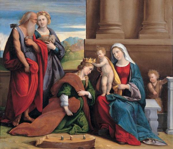Coronation Of Saint Catherine by Benvenuto Tisi