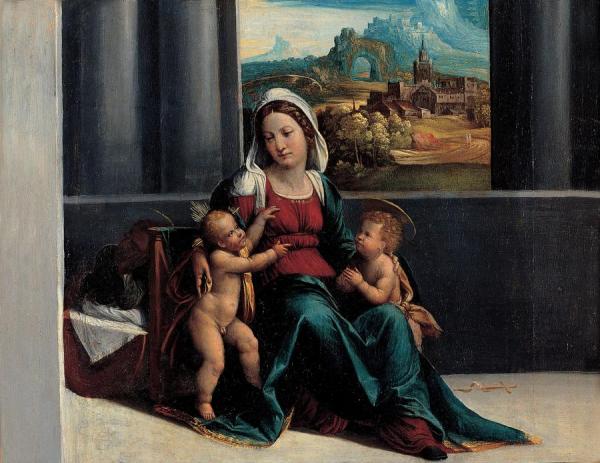 Madonna With The Child And St.john by Benvenuto Tisi Oil Painting Reproductions