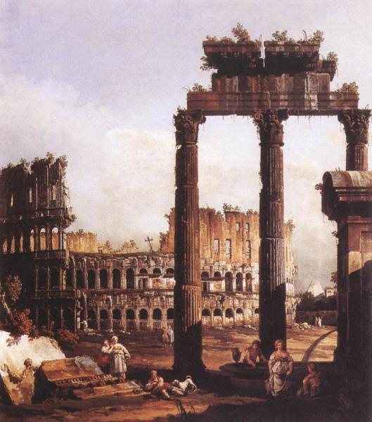 Capriccio With The Colosseum by Bernardo Bellotto Oil Painting Reproductions