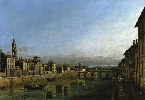 The Arno In Florence With The Ponte Alla Carraia by Bernardo Bellotto