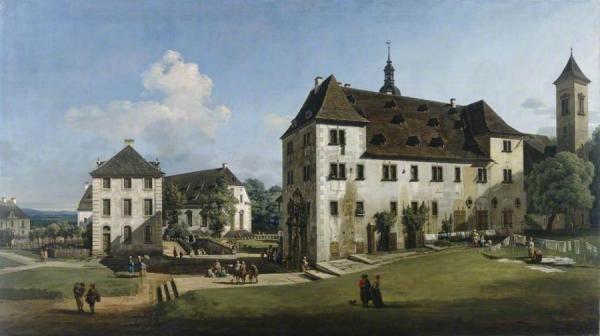 The Fortress Of Konigstein:  Courtyard With The Magdalenenburg by Bernardo Bellotto