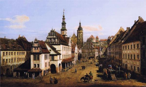 The Marketplace At Pirna by Bernardo Bellotto Oil Painting Reproductions