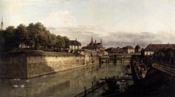 The Moat Of The Zwinger In Dresden by Bernardo Bellotto