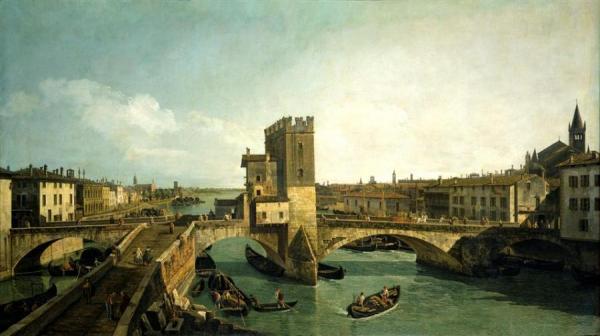The Old Ponte Delle Navi In Verona by Bernardo Bellotto Oil Painting Reproductions