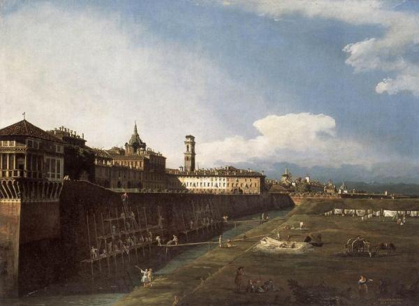 View Of Turin Near The Royal Palace by Bernardo Bellotto